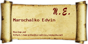 Marschalko Edvin névjegykártya